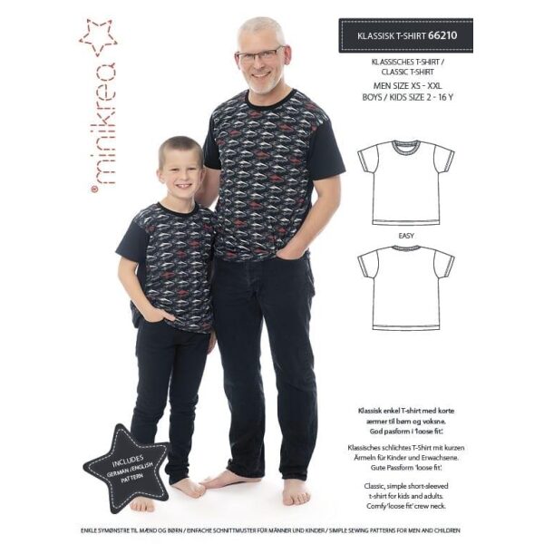 Minikrea 66210 T-shirt gutt/mann STR 2-16 OG XS-XXL