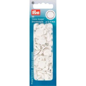 Trykknapper i Plast, Hvit, ø12,4mm