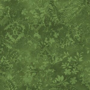 Bredt stoff; Vintage Damask - Green