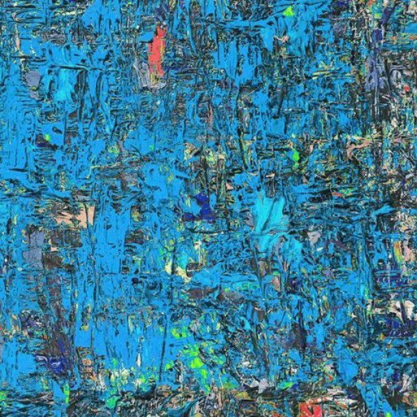 Impression blå/rød, poured color