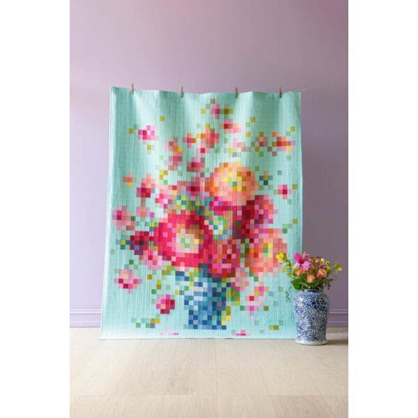 Flower Vase Embroidery Quilt, Materialpakke - Bilde 2