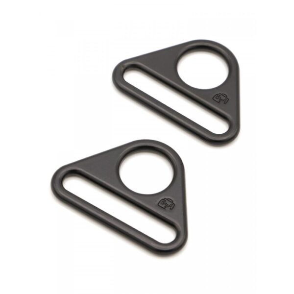 ByAnnie, 1,5" Triangel ringer sort metall, to stk