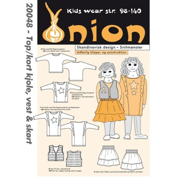 Onion 20048 Top/kort kjole, vest & skørt Str 98-140