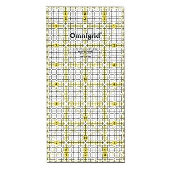 Omnigrid Quilte-linjal  4,0" x 8,0" Raster