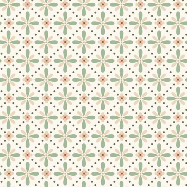 Vintage charm, hvit bunn med rosett