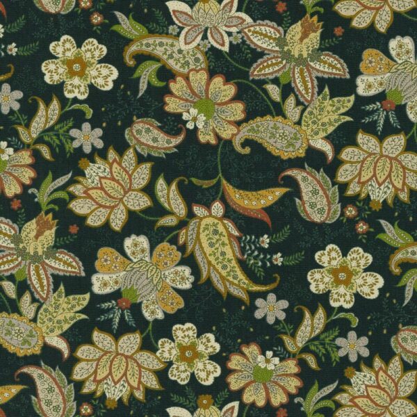 Vintage Fleur, Floral Paisley black