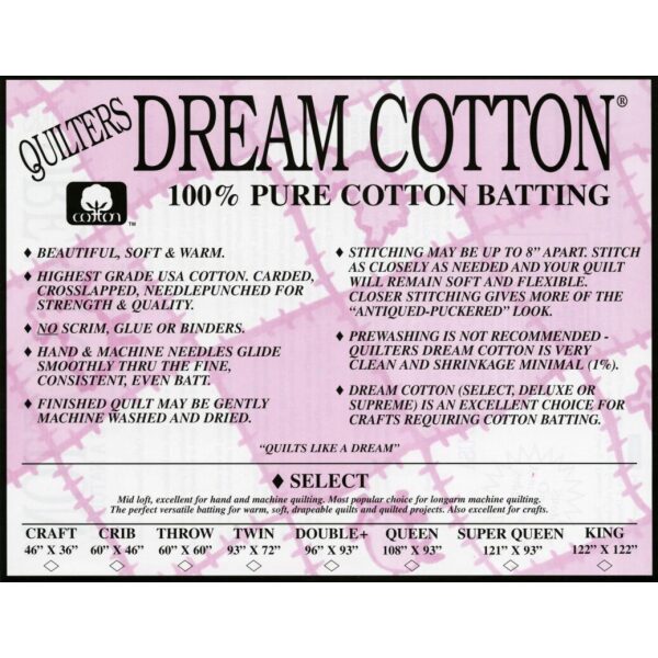 Quilters Dream Cotton Select Twin size