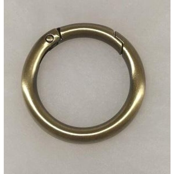 Karabinkrok rund gull/messing 40 MM