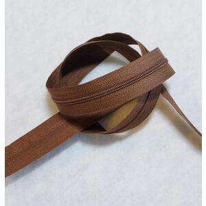 Glidelås meter brun 4 mm