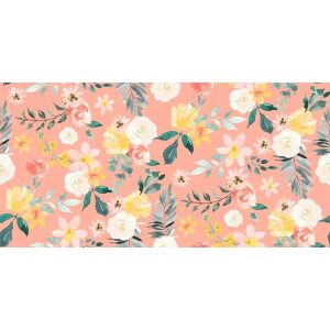Blomster på ferskenorange bunn
