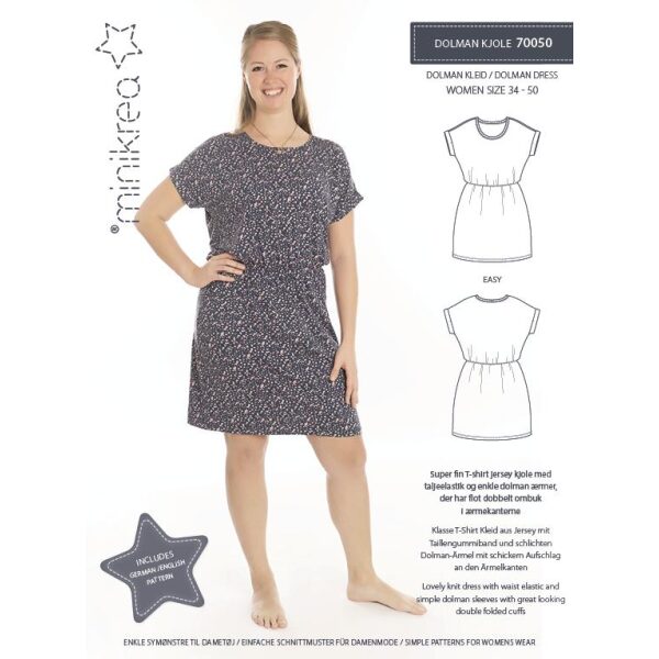 Minikrea 70050 Dolman kjole Dame 34-50