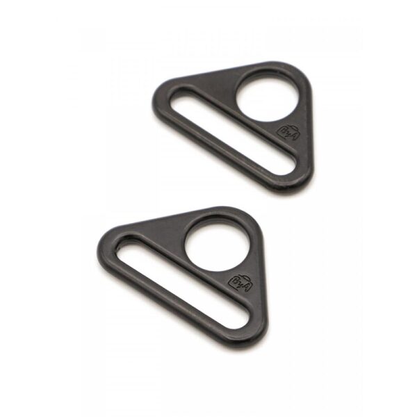 ByAnnie, 1" Triangel ringer sort metall, to stk