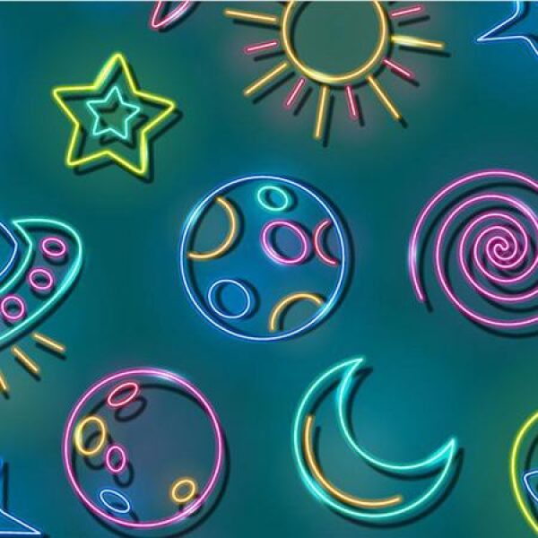Jersey neon space på grønn bunn