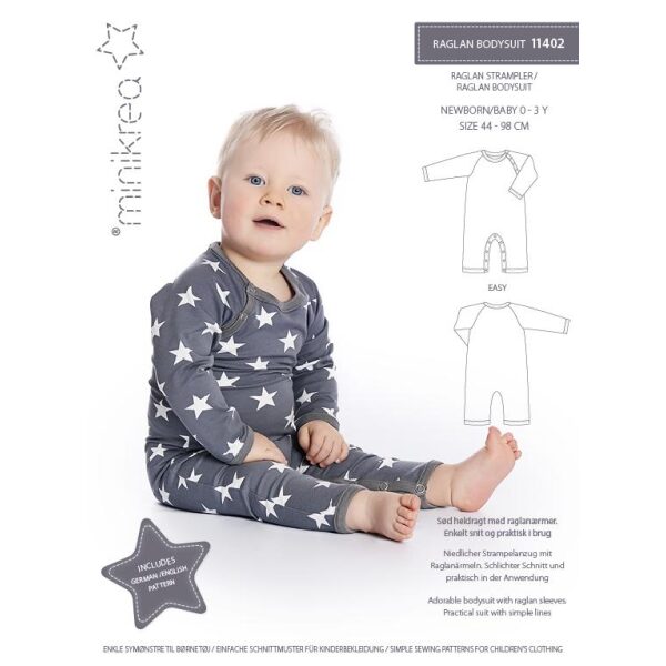 Minikrea 11402 Raglan Bodysuit