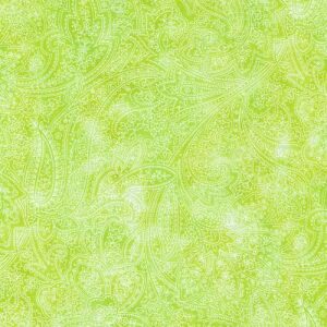 Bredt stoff; Paisley green, Montego Bay Ton.
