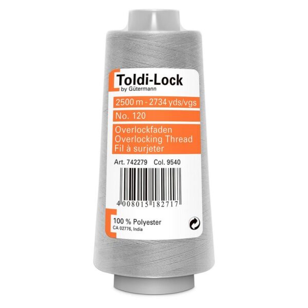 Toldi-Lock Grå overlock tråd 2500m