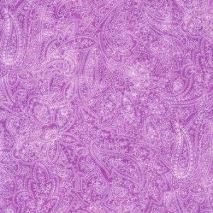 Bredt stoff; Paisley lavendel, Montego Bay Ton.