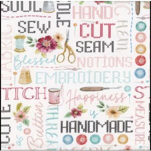 Sew in love, Syord og motiv på lys bunn