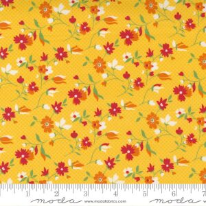 Gul med blomster