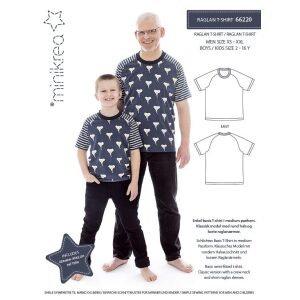 Minikrea 66220 Raglan t-Shirt Barn 0-10 år Voksen/menn 34-50