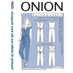 Onion 9022 Jumpsuit med slå om-effekt til strikstof, store størrelser