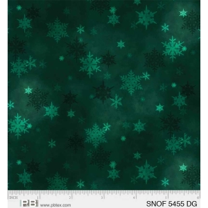 Snowfall, grønne små snøfnugg