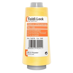 Toldi-Lock solgul lys, 1345 overlock tråd 2500m