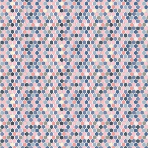 River navy, hexagon i rosa og blått
