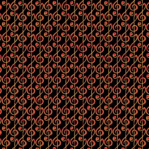 Musical G-Clef Black/Red
