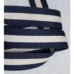 Webbing i marine og linfarge, 38mm bred