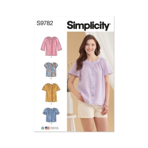 Bluse med knapper str 44-52
