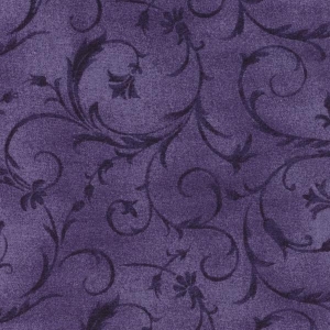 Bredt Stoff; Elegant Scroll Amethyst