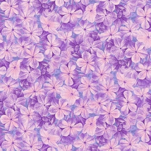Lilla blomster på turkis blå bunn