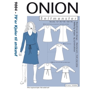 Onion 9004 70´er kjoler til strikstof, store størrelser