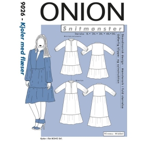 Onion 9026 Kjole med flæser, store størrelser