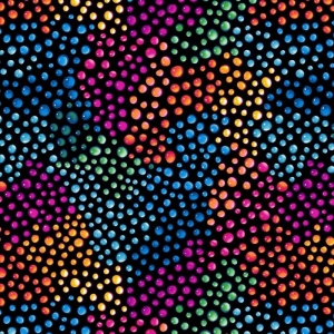 Bredt stoff, Rainbow Droplets, regnbuefarger