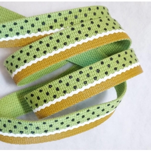 Webbing i tofarget grønt, 25mm bred