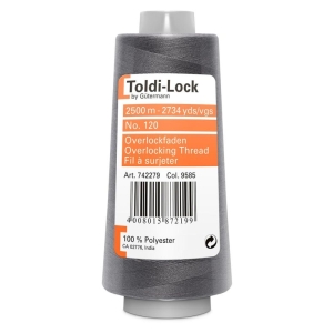 Toldi-Lock Mørk grå, 9585 overlock tråd 2500m
