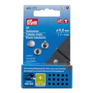 HULLNITTER Ø 9 MM/H 4-6 MM SØLV 20sett.
