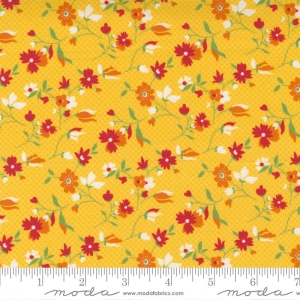 Gul med blomster