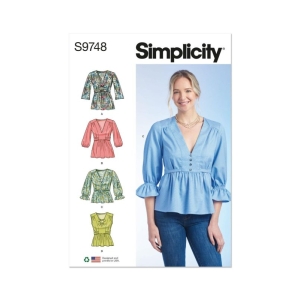 Dame bluse med ermevariasjon. str 42-50