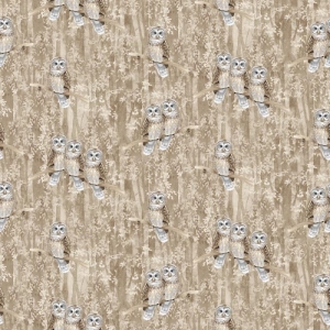 Ugler på beige/brun bunn