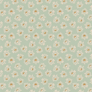 SUSANS PISTACHIO, lys pistasj grønn med blomster