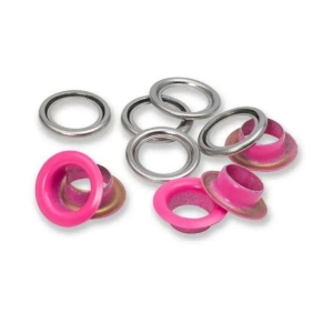 Maljer 11 mm emaljert rosa på sølv uten verktøy 20 ringer