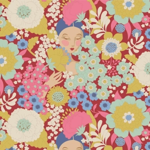 Tilda Wallflower Burgundy