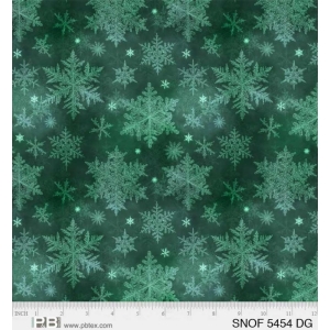 Snowfall, grønne snøfnugg