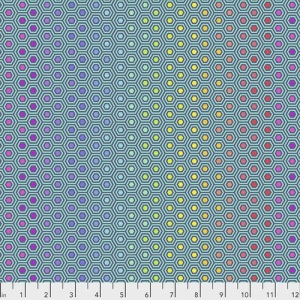 Tula Pink Hexy Rainbow Peacock