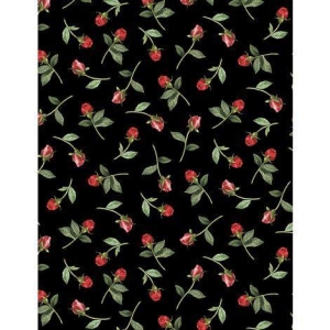 Små rosenknopper på sort bunn, Daydream Garden