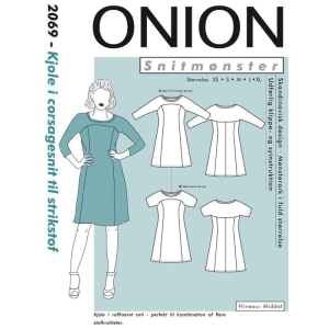 Onion 2069 Kjole i corsagesnit til strikstof