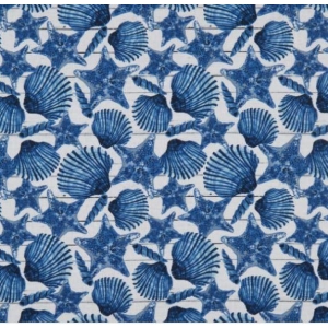 Shells Medium Blue Seaside Serenity